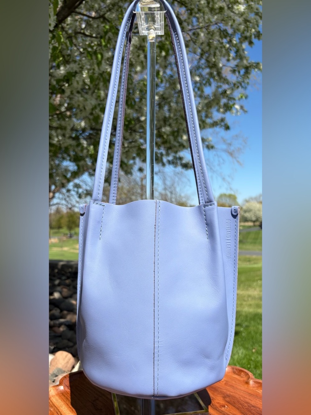 Devan Bucket Tote Classic Portland Leather Jacaranda Lilac Purple NWT